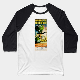 INVASION OF THE SAUCER MEN Retro Alien Sci Fi Vintage Movie Baseball T-Shirt